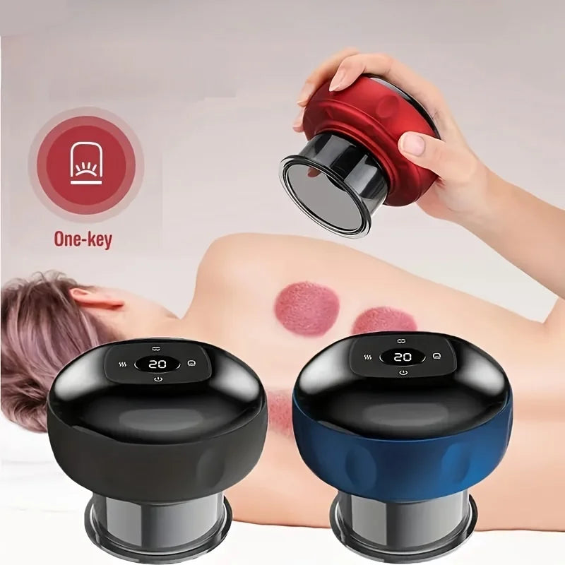 Smart Home Heated Massager 12-speed Cupping Machine Whole Body Muscle Relaxation Massager Respirable Vacuum Cupping Cup